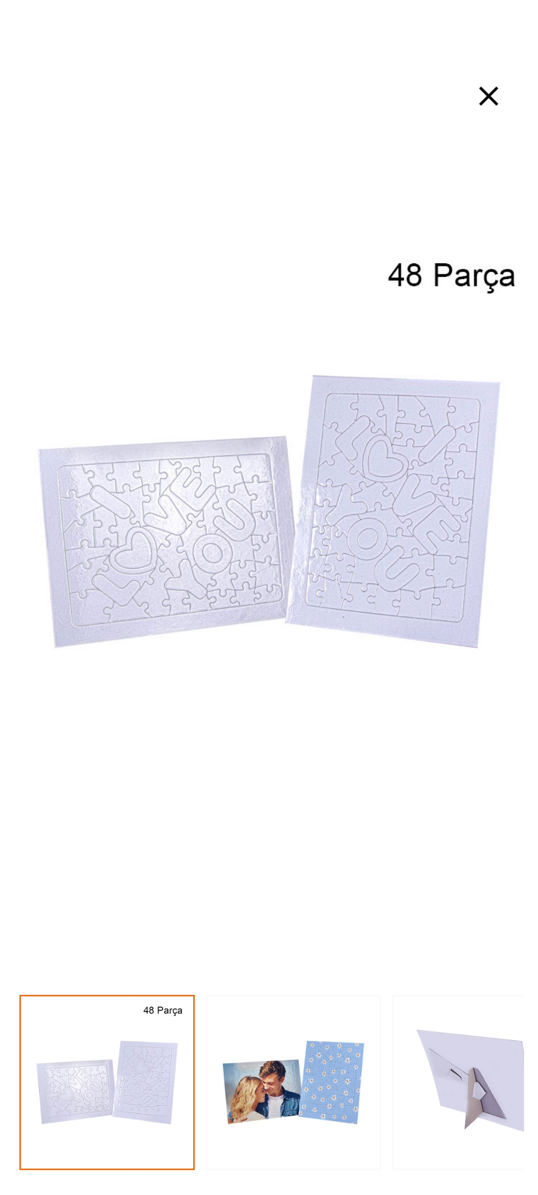 Kişiye Özel Baskılı Love Puzzle 48 Parça