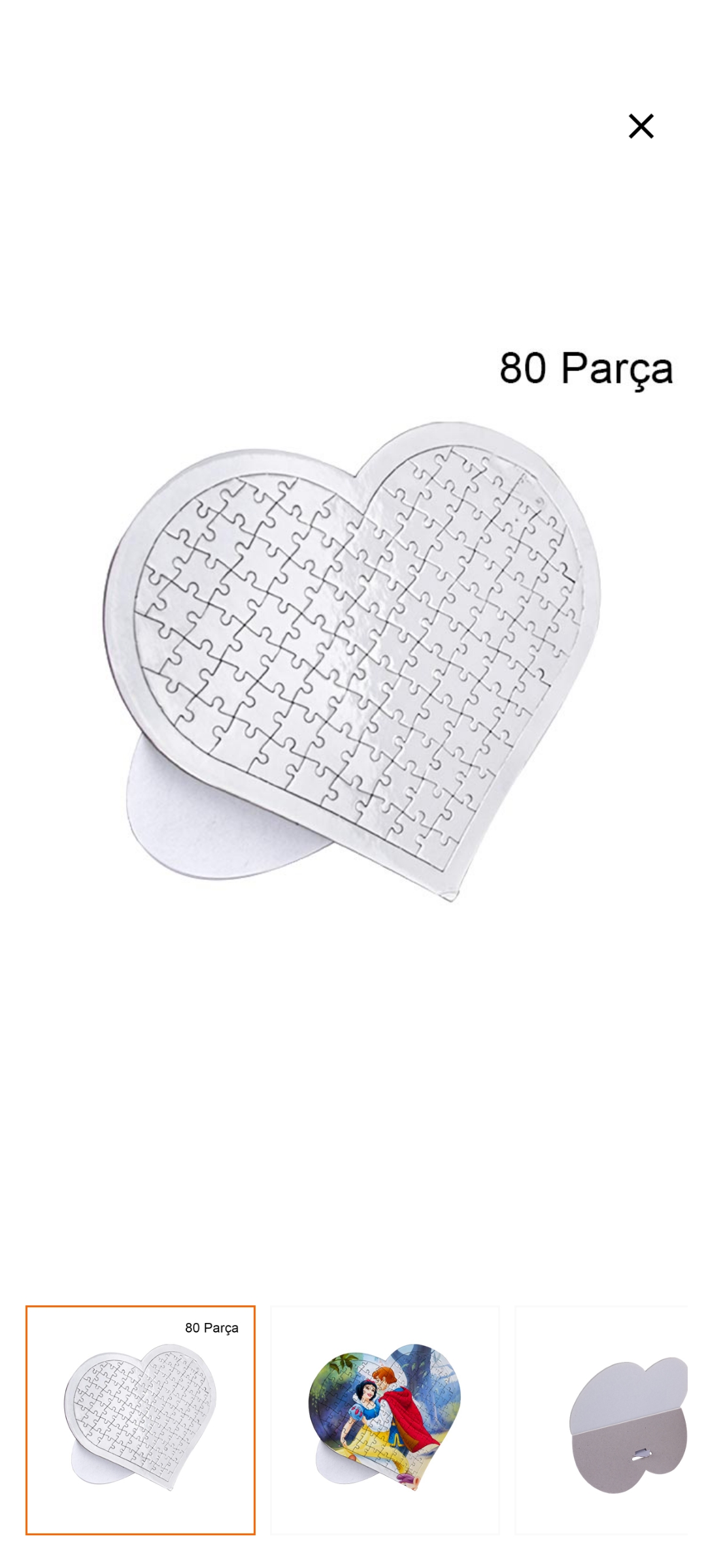 Kişiye Özel Baskılı Kalp 💓 Puzzle 80 Parca